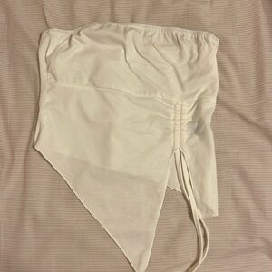 White asymmetrical tube top SHEIN